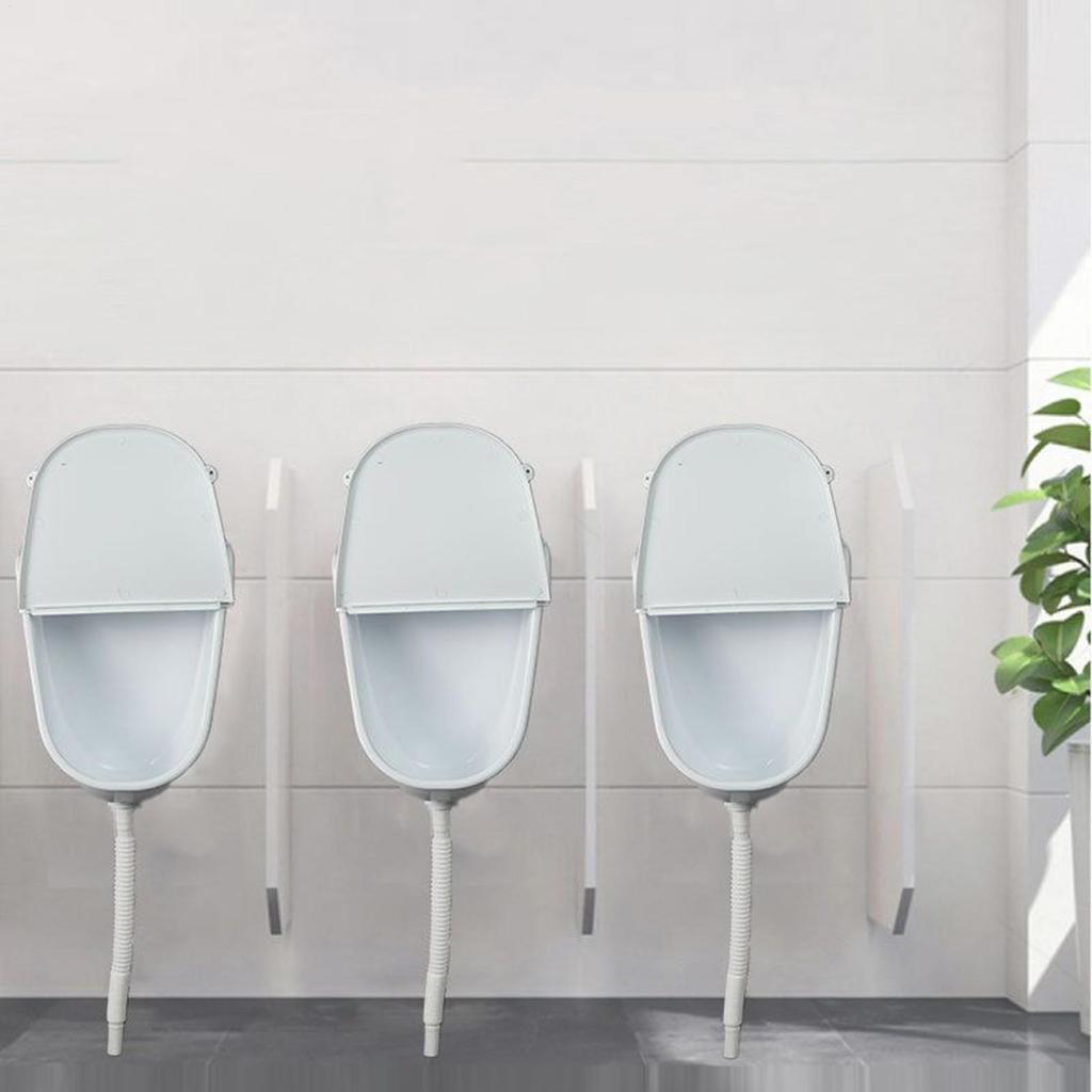 Wall Urinal with Lid Commercial Urinal Bathroom Garage Washout Spill Proof Adjustable Urine Diverter with Hose for Home Yard