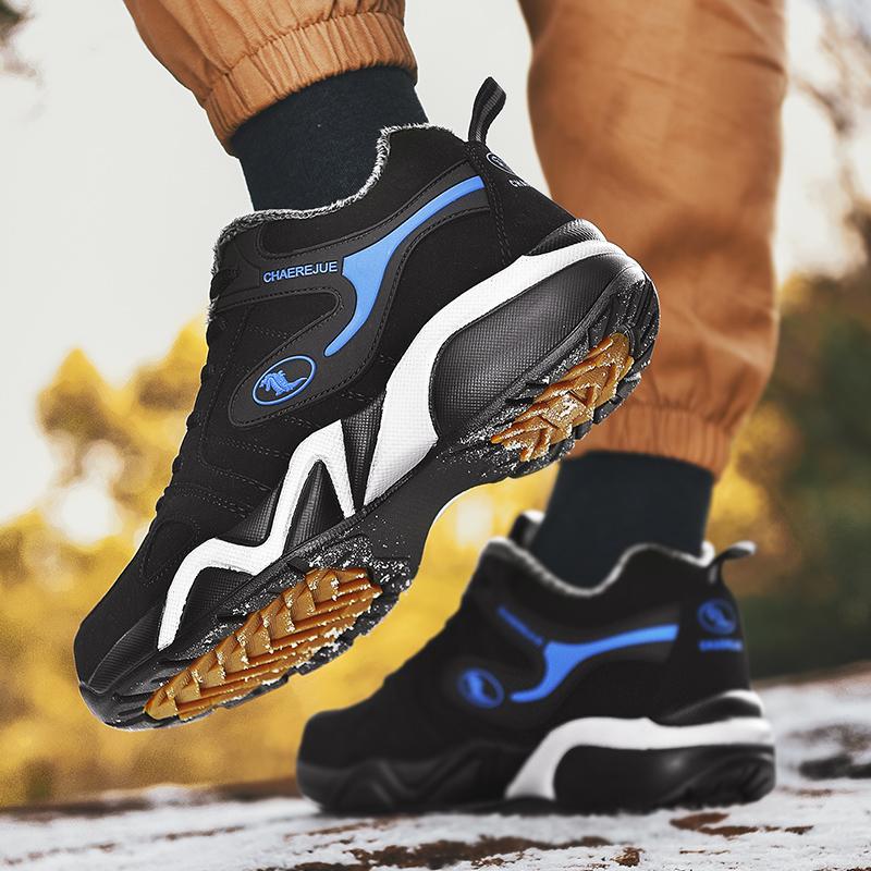 МодаМода теплые мужские туфли на шнуровке оксфорды зимние снежные ботинки кожаные меховые туфли мужские плоские ботильоны плюшевые ботинки средней высоты водонепроницаемая обувь