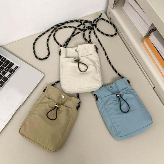 Crossbody Bag with Drawstring Casual Shoulder Bag Small Square Sling Bag Crossbody Mobile Phone Bag for Travel Shopping