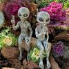 Outer Space Alien Statue Martians Garden Figurine Set for Home Indoor Outdoor D