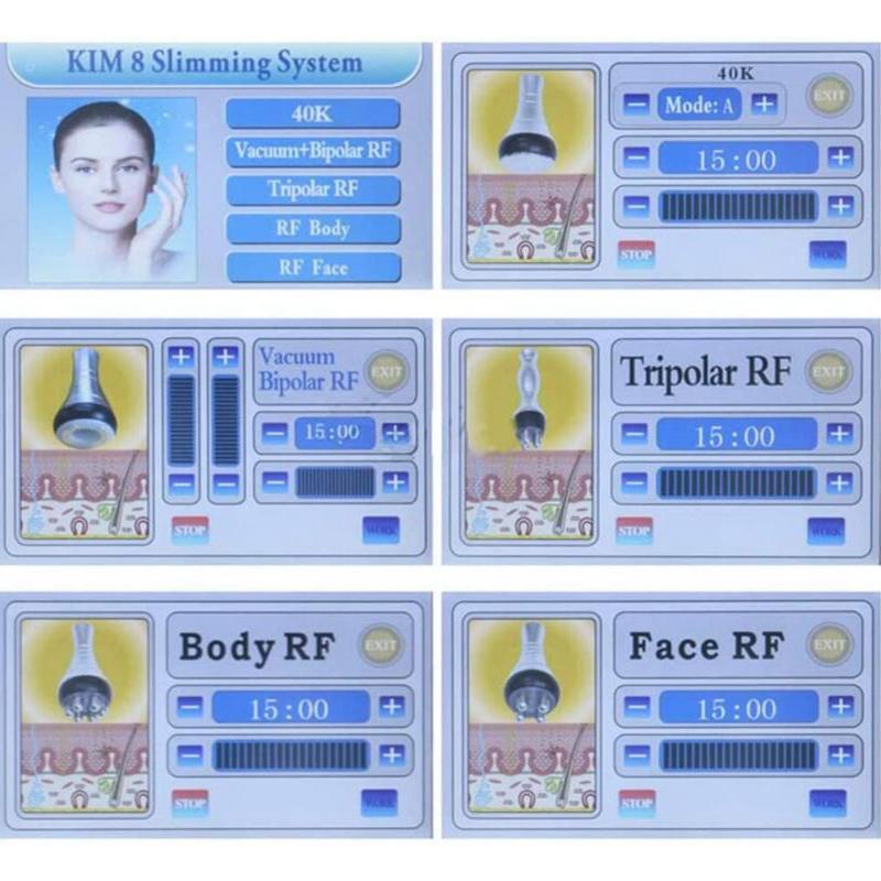 5 In 1 Vacuum Ultrasonic Cavitation Radio Frequency Multipolar RF Body Slimming Machine Skin Lifting Tighten Anti-Wrinkle Device