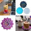Mandalas Coaster Plaster Silicone Mold Crystal Epoxy Resin Mold Holographic Flower Shape Cup Mat Casting Mold Craft