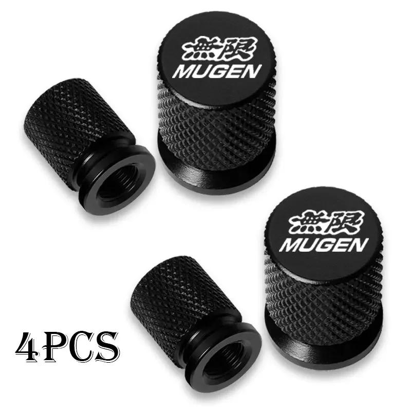 PLXI9 4Pcs Car Wheel Tire Valve Caps Tyre Stem Covers Airdust Waterproof For Honda Mugen CB400 CB650F CBF CBR250RR CRF SH300 NC750