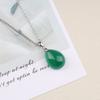 GAVU Green Agate Teardrop Silver 925 Power Stone Necklace for Women
