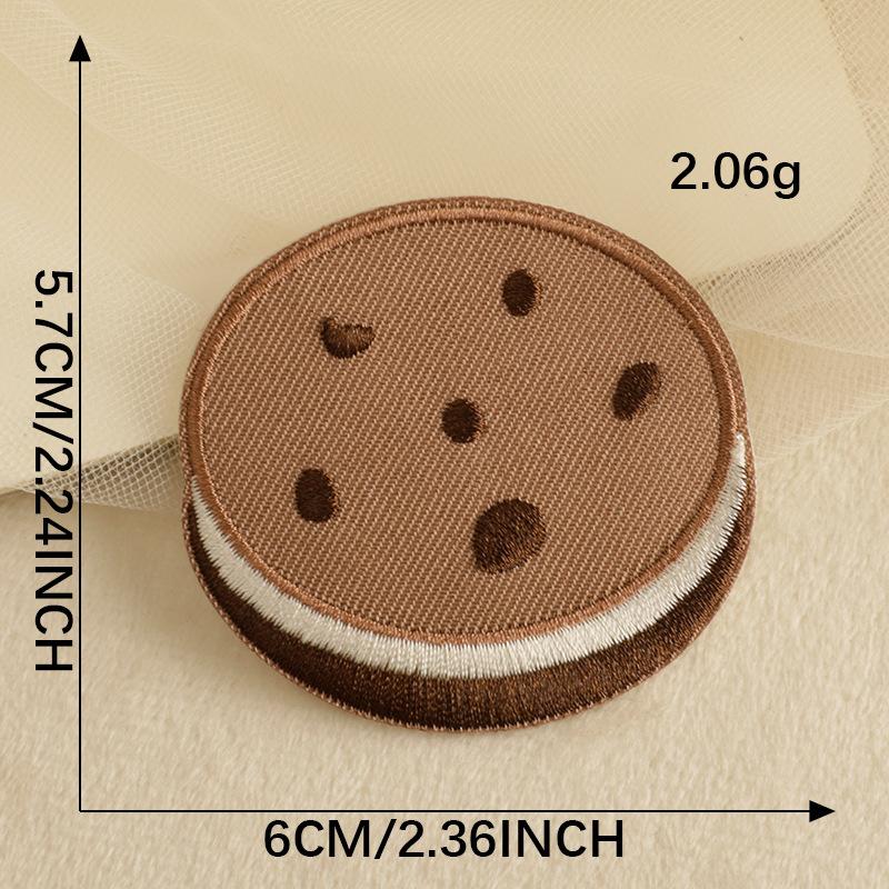 Original Embroidery Label Embroidery Sticker Cartoon Food Biscuit DIY Hand Account Patch Sticker Accessory Cloth Sticker
