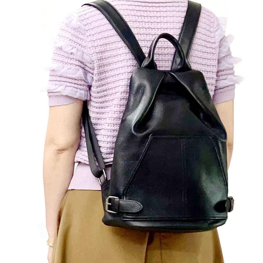 Рюкзак из натуральной кожи, женская сумка, черный рюкзак из коровьей кожи, задняя молния, защита от кражи, дорожная сумка