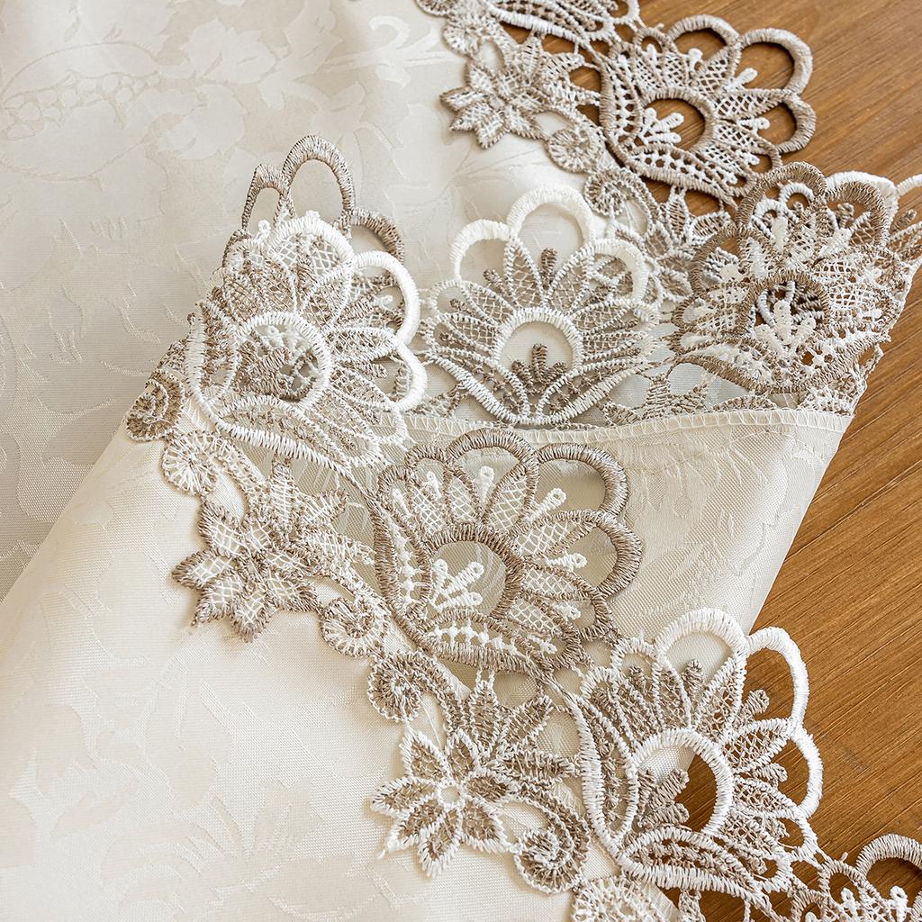 Battilo White Lace Tablecloth Square Rectangular Table Cover for Dining Table Antique Flower Table Cloth for Kitchen Wedding