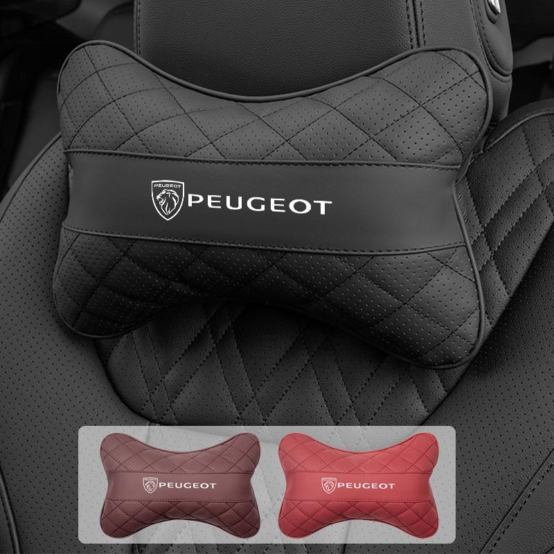 1Pcs Car Logo Headrest Seat Neck Pillow For Peugeot 607 106 406 407 307 206 301 408 5008 4008 208 3008 308 2008 207 107 508