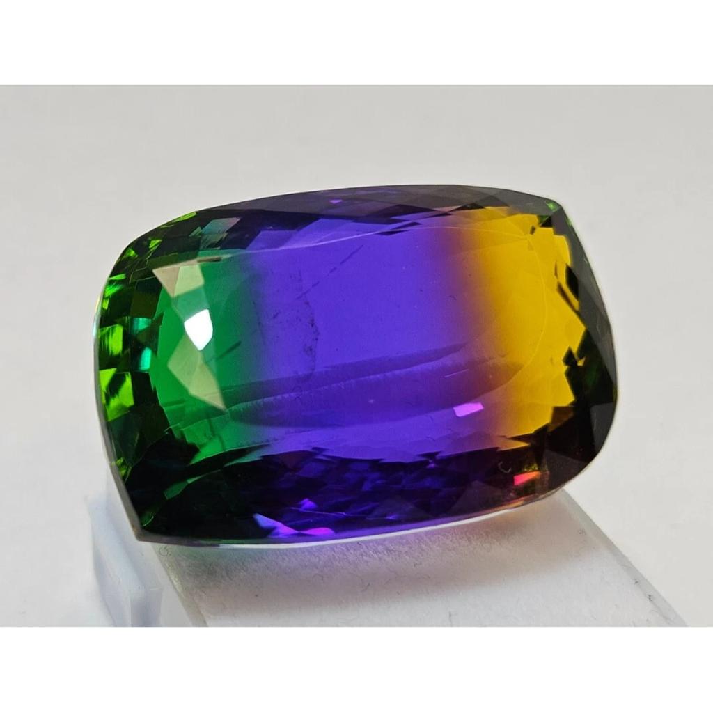 Natural Bi-Color Tourmaline 80+ Ct Fancy Cut Certified Stunning Loose Gemstone