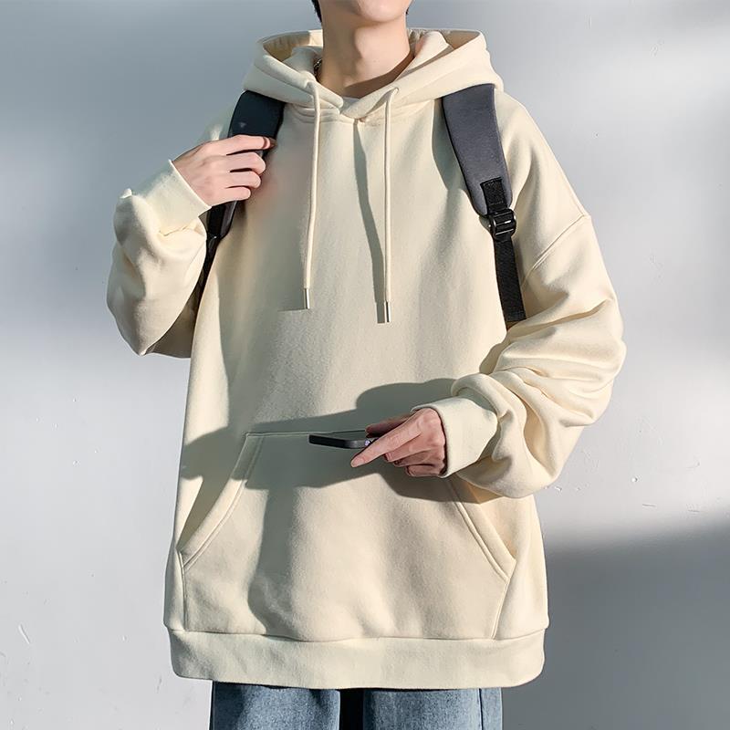 Осенняя новая мужская модная шапка-толстовка махровая однотонная рубашка с пустым дном пара толстовка с капюшоном