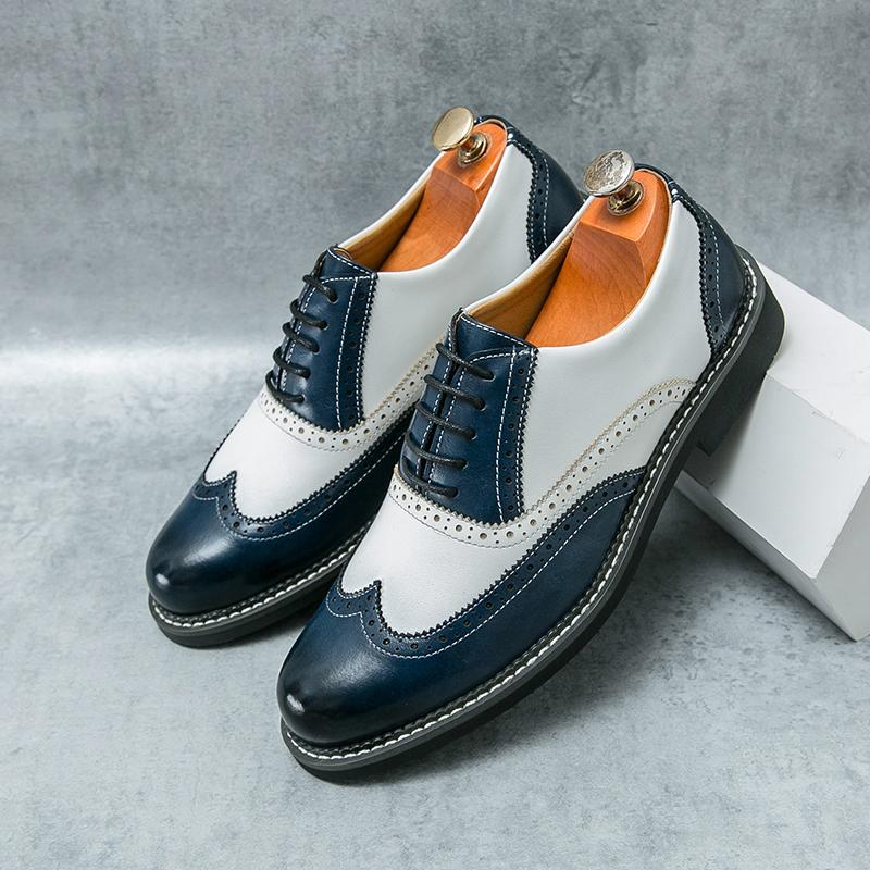 Модные мужские деловые кожаные туфли на шнуровке, оксфорды, британские коричневые заостренные деловые повседневные кожаные туфли, мужские свадебные туфли