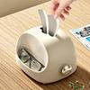 Household Multi-function Tissue Holder Solid Color Dustproof Cute Ear Tissue Box for Living Room Napkin Tissue Holder