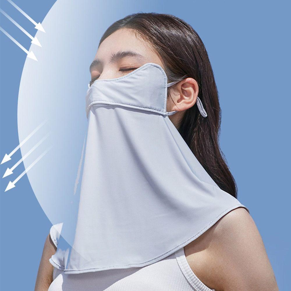 Anti UV Ice Silk Face Cover UPF 50+ Neck Wrap Cover Thin Face Sunscreen Veil for Male Female