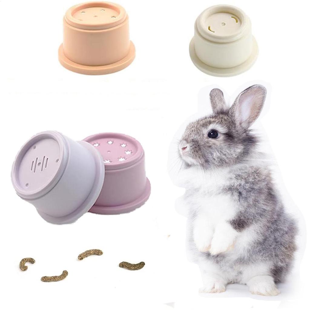 Bunny Treat Stacking Cups colored Bunny Toys in Different Sizes Bunny Food Storage Stacking Cups with Holes Nesting Treat Toy