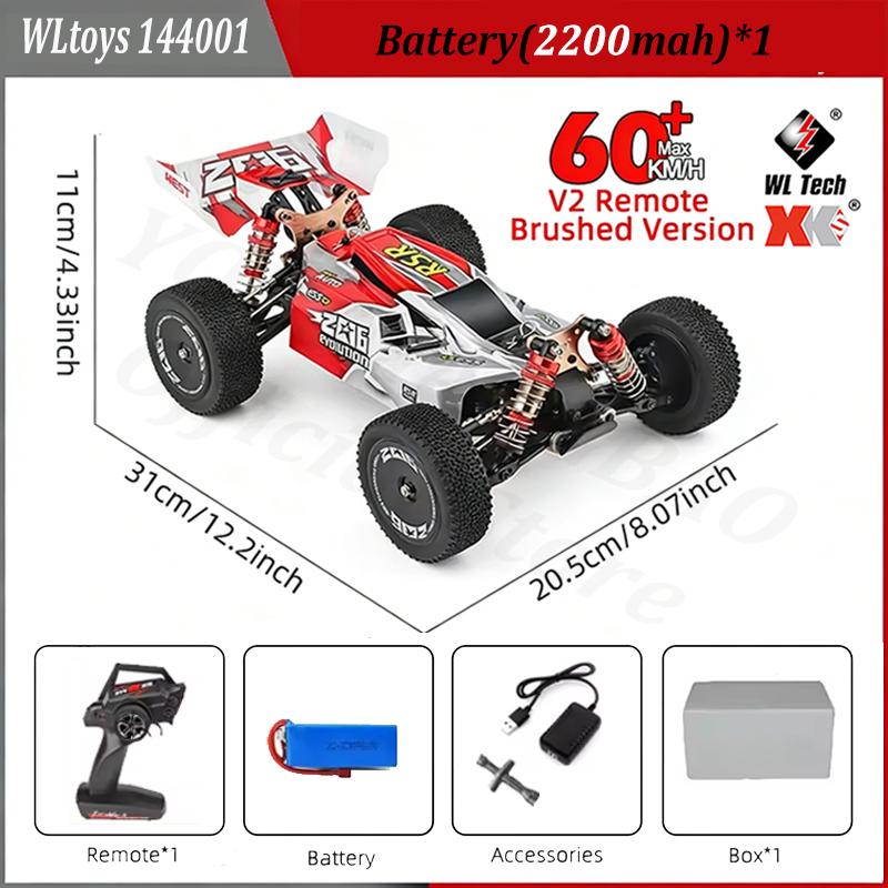 AAYG1 WLtoys 144016 144001 144010 4WD RC Car High Speed 2.4G 35-75KM/H Off-Road Drift Remote Control Racing Vehicle Toy Gift