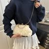 Шифоновые Розовые Цветочные Плечевые Вечерние Сумки для Женщин Роскошная Женская Сумка-Кроссбоди на Цепочке Однотонная Женская Сумка-Клатч Кошелек