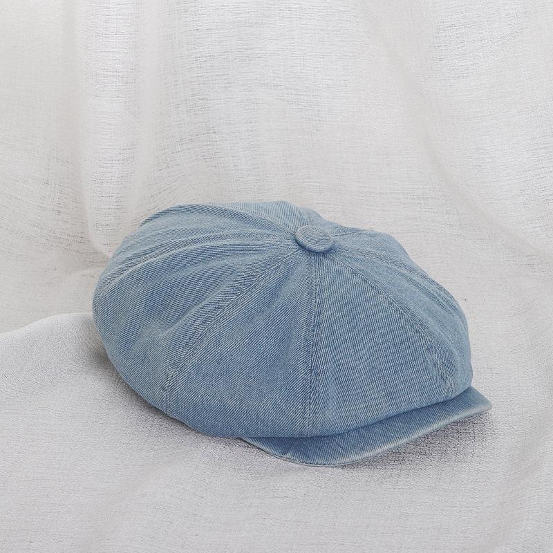 Spring and Autumn Parent-child Children's Denim Washed Children's Hat Adult Peaked Hat Octagonal Newsboy Hat Men's and Women's Forward Hat