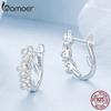 Женские серьги-кольца Bamoer из стерлингового серебра 925 пробы с цирконием AAA, блестящие серьги-капли с цирконием Pendientes, изысканные ювелирные изделия, подарок