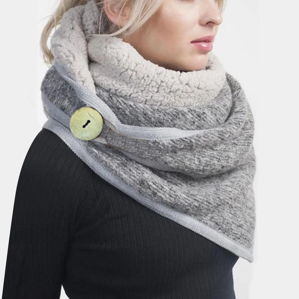 Женский повседневный шарф с принтом, модный многоцелевой платок в стиле ретро, ​​шарф на пуговицах