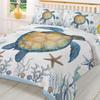 Sea Turtle Blue Starfish Shell Duvet Cover With Pillow Case Custom 3pcs Bedding Set Quilt Cover Double Bed Home Textile