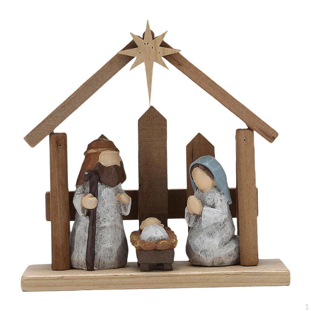 Nativity Scene Figurine Holy Family Statue Gift Versatile Ornament Jesus Figure Sculpture for Home