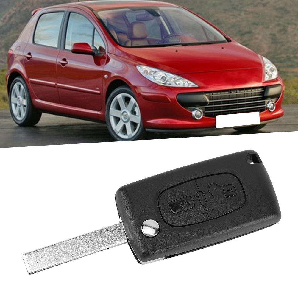 2Button Car Remote Flip Key Fob Case Blade Cover Shell Fit for PEUGEOT 207 307 308 407