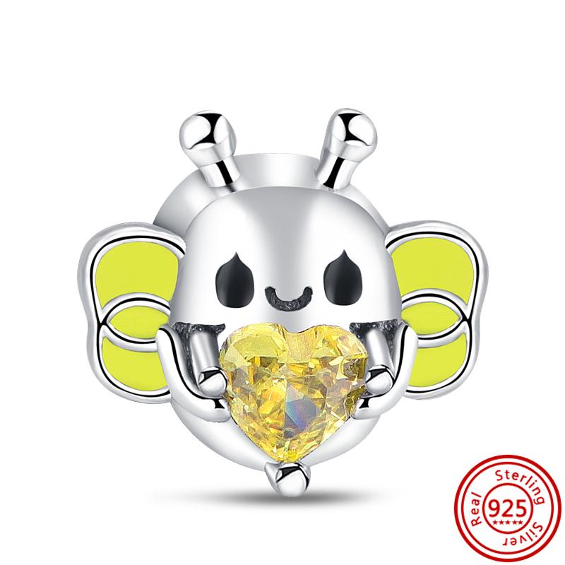 Новый Оригинальный Дизайн Пчела Бабочка Стрекоза Мультяшный Милый Шарм Подходит для Браслета Pantaro DIY 925 Стерлинговое серебро Медь Циркон Подарок