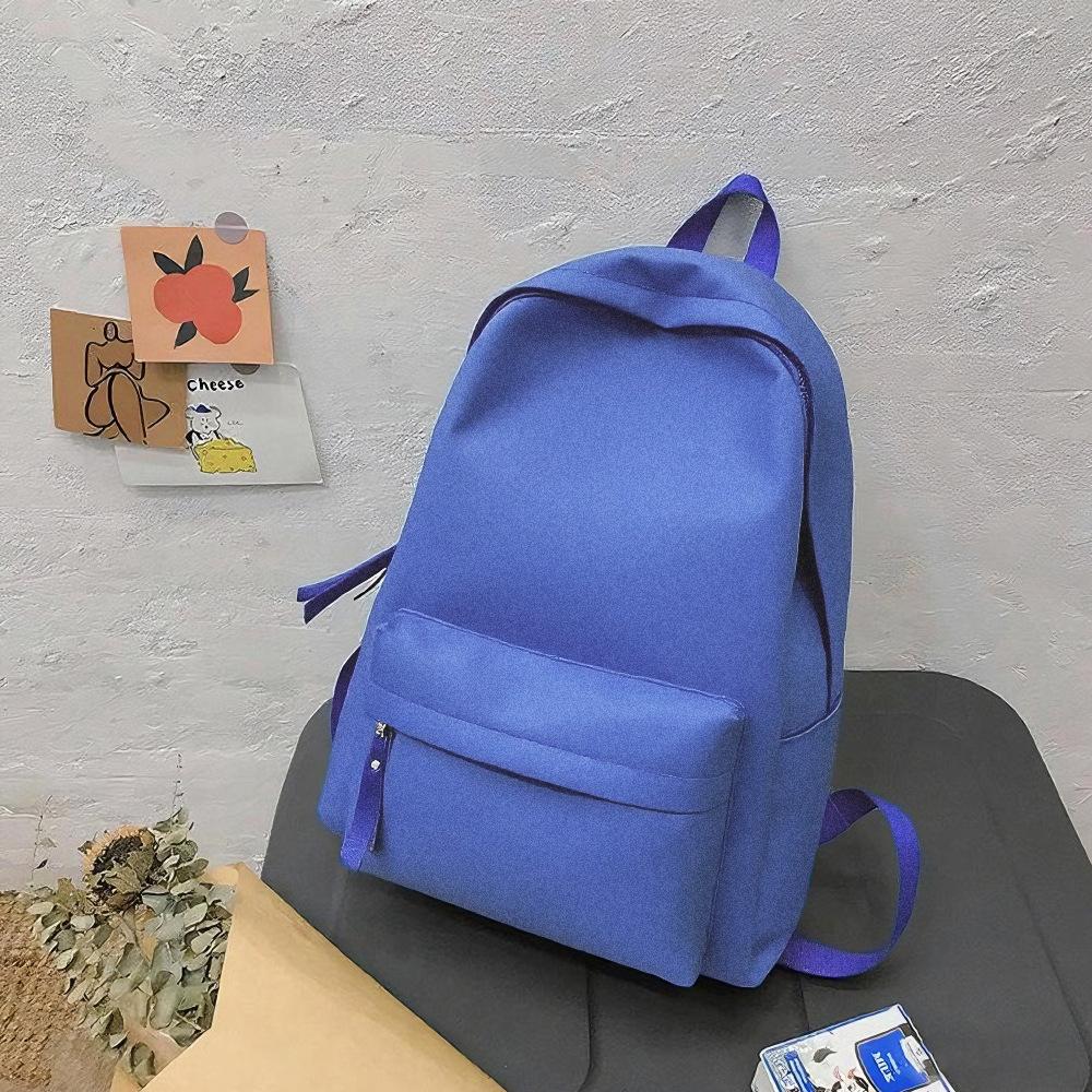 Schoolbag Japanese men's schoolbag Korean version of simple and versatile solid color student schoolbag unprinted junior high school student Mori in
