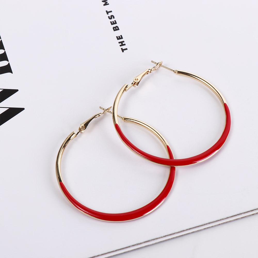 Серьги Pure Sweet Drip Glaze Large Circle Earrings Trendy Big Hoop Earring Female