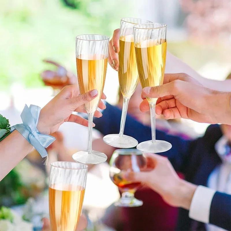 8/16 шт. Пластиковые бокалы для шампанского Одноразовые прозрачные стаканы Свадебное и праздничное торжество Коктейльные бокалы для вина Инструменты для пикника и бара