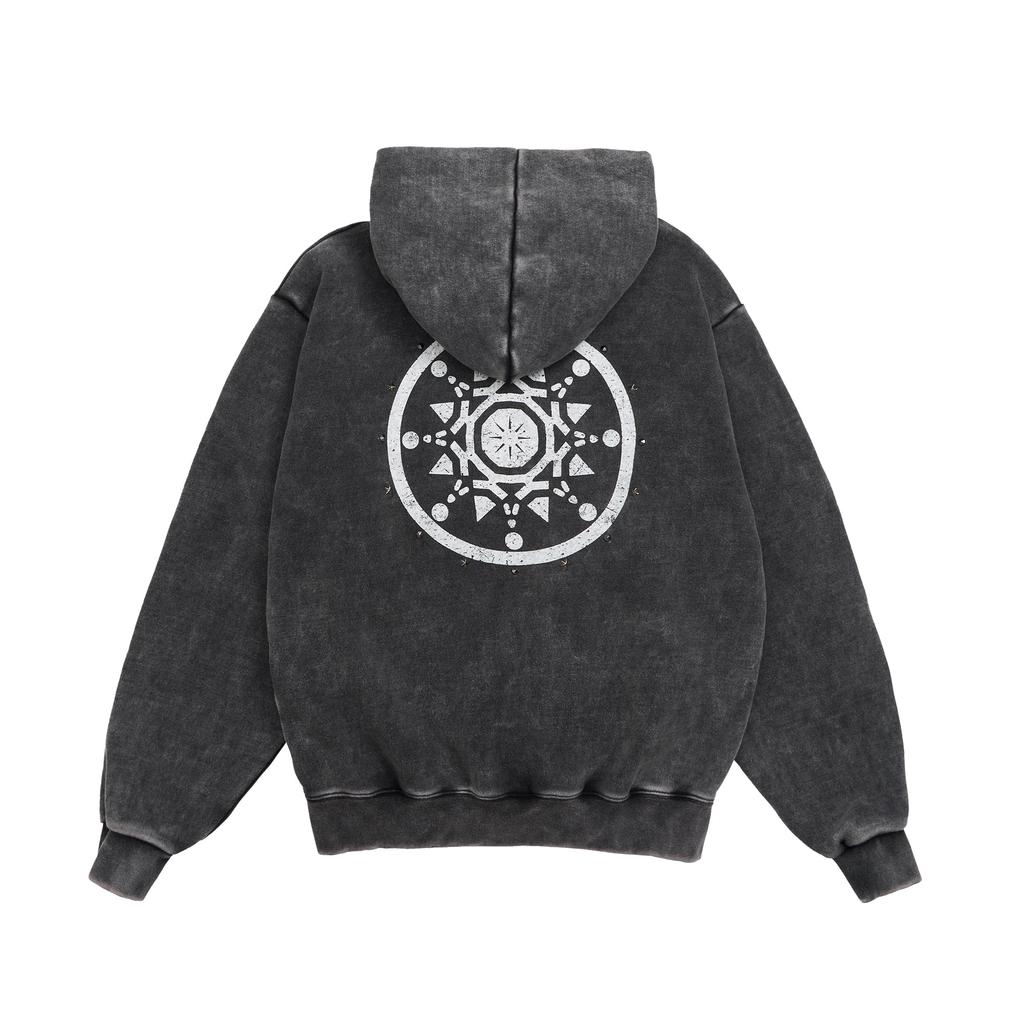 Noscouleurs Ethinic Stud Zip Hoodie Black