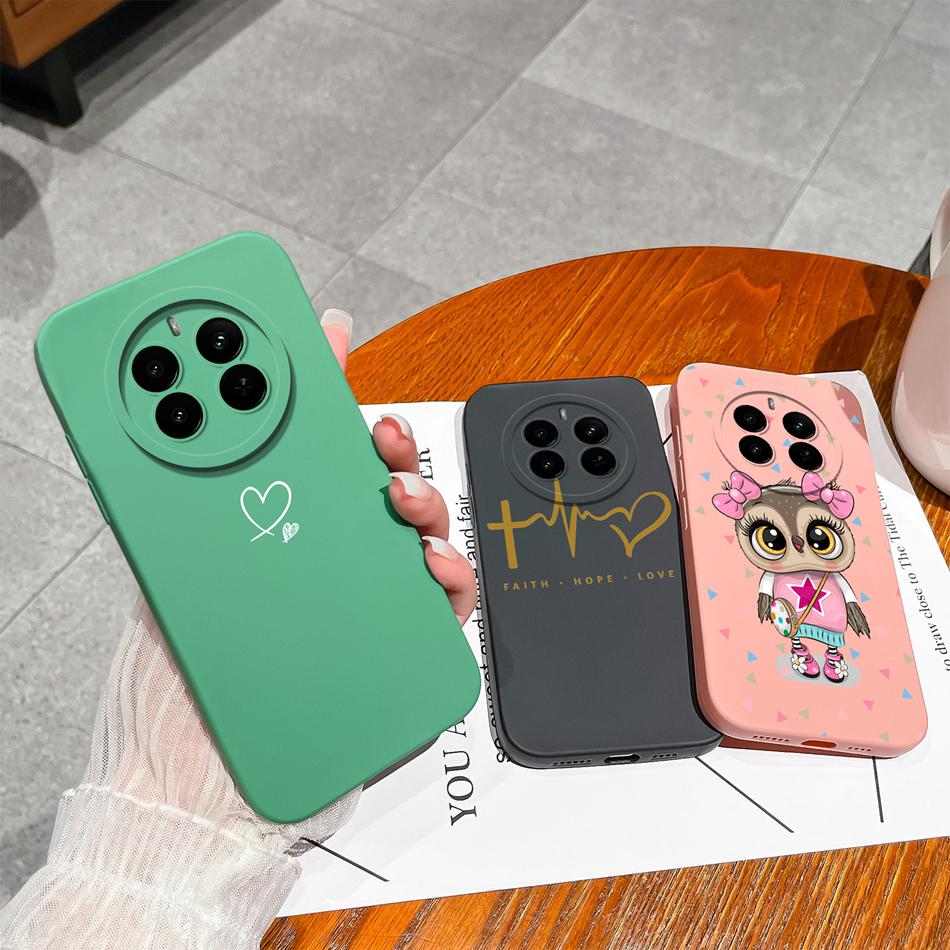 Чехол в форме сердца для Realme 12 Pro Plus 12 Lite Задняя крышка для Realme12 4G Чехол из жидкого силикона Защита камеры Корпус телефона