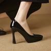 Shoes for Women Evening Pointed Toe Ladies Summer Footwear Super High Heel Stilito Platform Black Luxury Brand Lastest Shoe