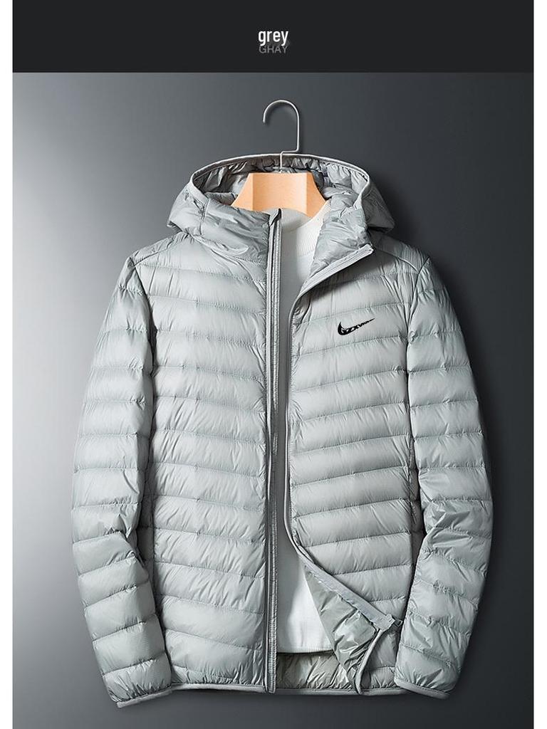 Мужская легкая пуховая куртка большого размера, повседневная и ветрозащитная для осени/зимы