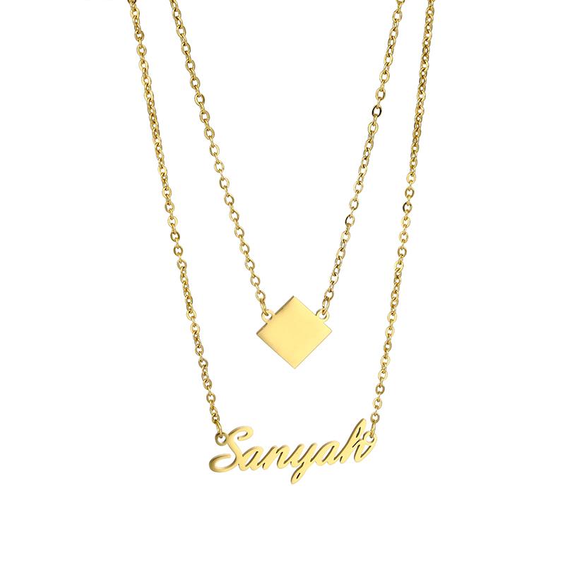 Fashion Stainless Steel Jewelry Heart and Name Pendant Necklace Custom Name Necklaces Set for Women Girls for Friend Gifts