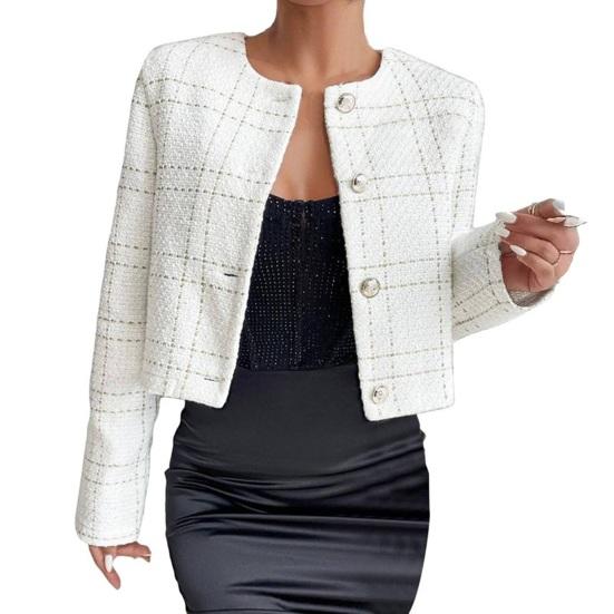 Женское пальто без воротника, однобортное, с длинными рукавами, короткое, в деловом стиле, для поездок на работу