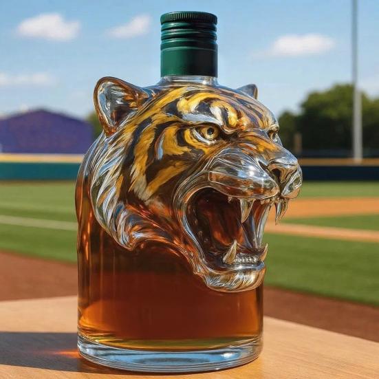 Бутылка для виски в форме тигра 3D животный графин 300 мл Уникальная стеклянная бутылка для виски Подарок для любителей виски и энтузиастов домашних животных
