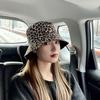 Sunshade Leopard Print Bucket Korean Style Fisherman Hat Vintage Y2k Bucket Hat  Male and Female