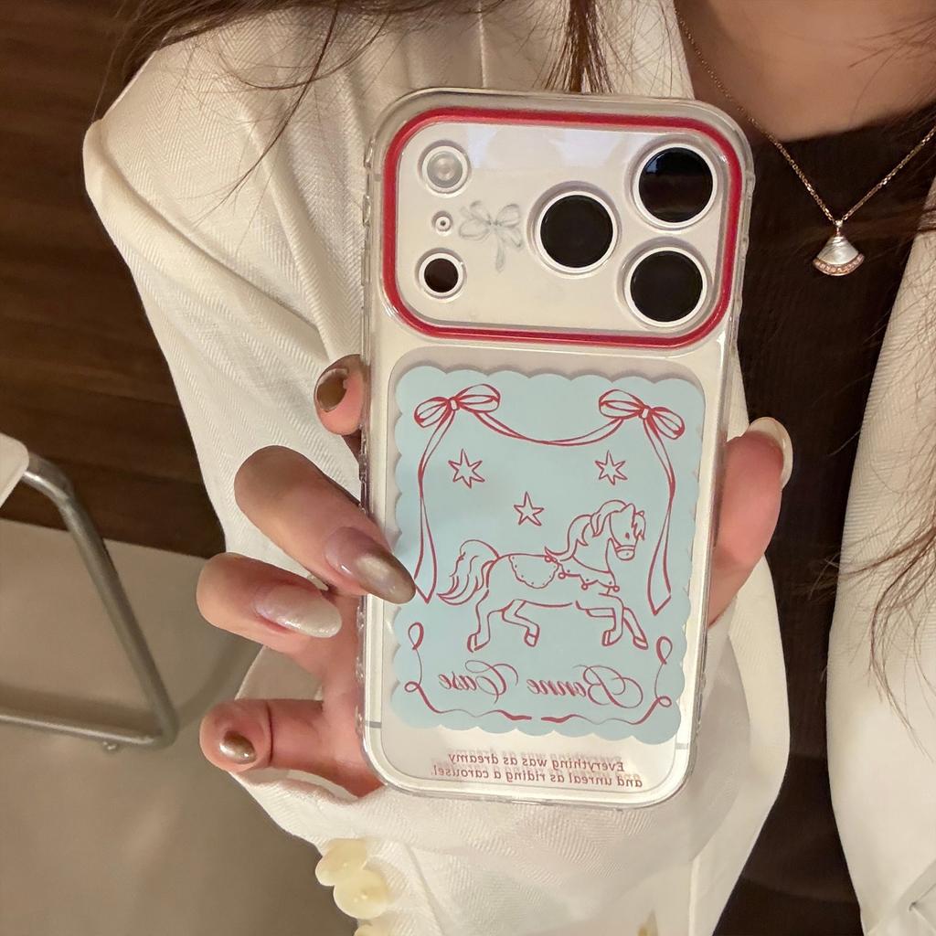 Прозрачный Пони Подходит для Чехла на Мобильный Телефон Apple 17 Iphone17promax Рождественский Год 13 Мультяшный Характер 15 Мягкий Комплект