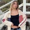Осенне-зимний уличный жаккардовый кардиган с молнией, свободный повседневный свитер