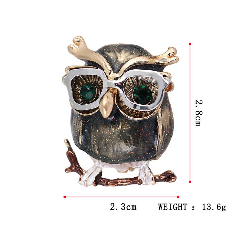 Брошь в виде совы, итальянские пескоструйные зеленые очки сова брошь-булавка аксессуары