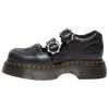 Wednesday X Buzz Leather Versatile Comfortable Thick Sole Mary Jane Shoes 4.7cm Women Shoes Black 41855001