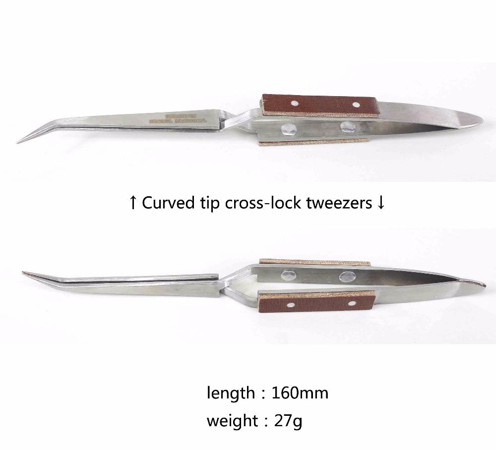 1 шт. профессиональный пинцет для пайки ювелирных изделий, прямой изогнутый наконечник, самофиксирующийся сварочный пинцет с крестообразной фиксацией, инструмент для изготовления ювелирных изделий, ремесленный инструмент для ювелира