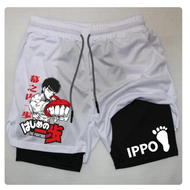 IPPO Аниме Спортивные Шорты Мужские Бокс Муай Тай Кикбоксинг ММА Mix Боевые Искусства 2 в 1 Компрессионные Шорты Быстросохнущие Легкие Легкие Короткие Брюки Лето
