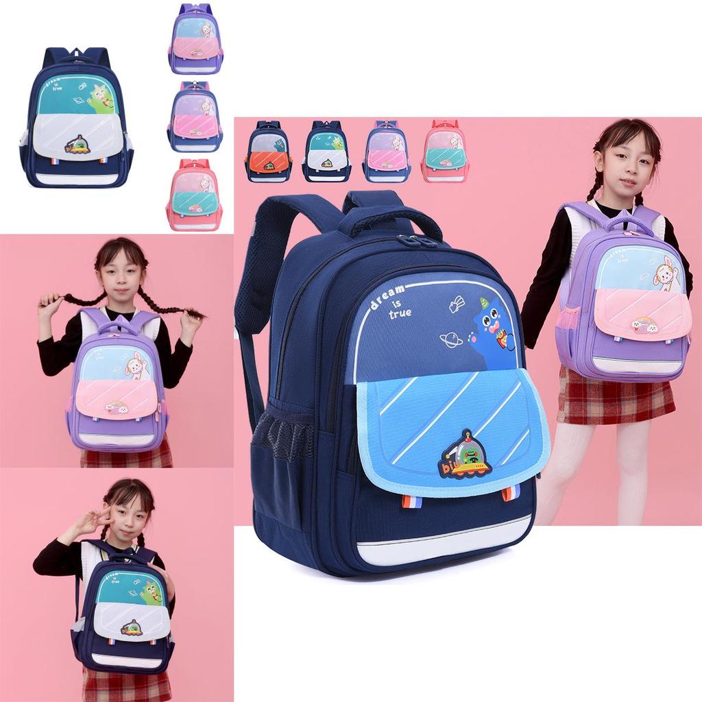 Cute Cartoon Elementary School Backpack For Kids Oxford Fabric Lightweight Design
