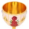 Gold Chalice 4 Inch High Zinc Alloy Retro EmNaBossed Flower Pattern Elegant Pimp Cup for Party Banquet Bar