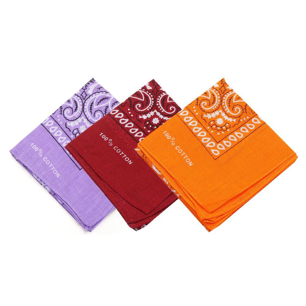 Головной убор Носовой платок 100% Хлопок Повязка для волос Пейсли Бандана Принтованные Квадратные Шарфы Напульсник