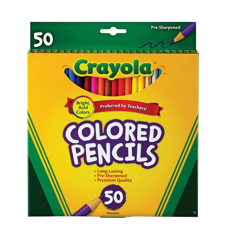 Цветные карандаши Crayola, 50 цветов, Яркие цвета, 684050 (Подлинный продукт)