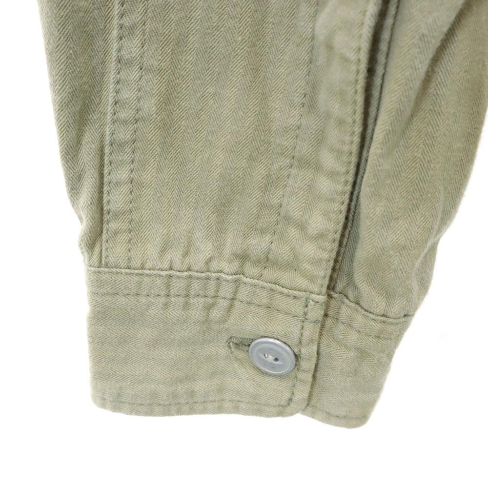 SASAFRAS сделано в Японии Рубашка рабочая с длинным рукавом S Хаки бежевый Елочка Мужская Б/у