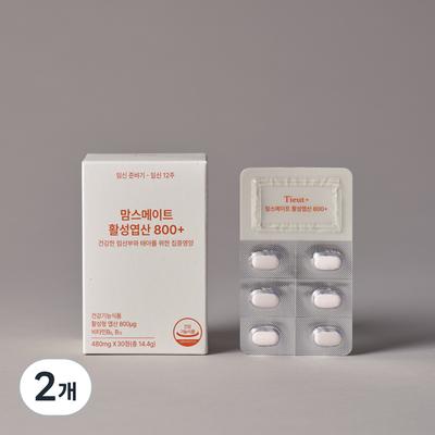 Чайник Высокодозированный Mom's Mate Активная фолиевая кислота 800+ 14,4 г, 30 таблеток, 2 упаковки для здоровых беременных женщин и плодов